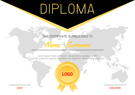 certificate template with luxury and modern pattern,Diploma certificate background design template,,diploma,Vector illustrationのイラスト素材