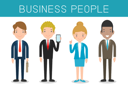 Business people, Set of diverse business people isolated on white background. Different nationalities,Vector Illustration .のイラスト素材