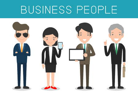 Business people, Set of diverse business people isolated on white background. Different nationalities,Vector Illustration .のイラスト素材