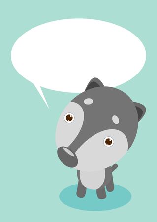 Cute Siberian husky Dog with speech bubbles,Vector illustrationのイラスト素材