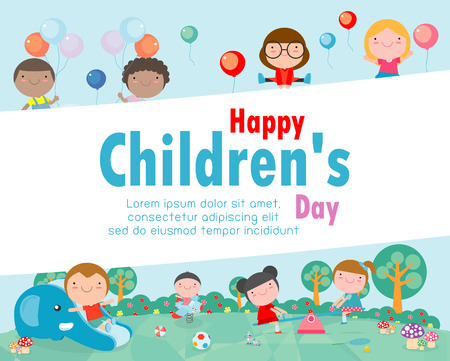 Happy children's day background, vector illustrationのイラスト素材
