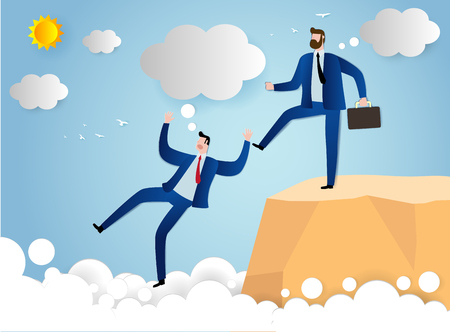 Businessman being kicked out, Businessman Renegade, Paper art style, people business concept vector flat design illustrationのイラスト素材