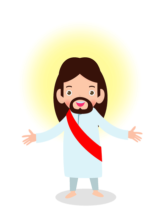Jesus Chris isolated on white background vector illustrationのイラスト素材