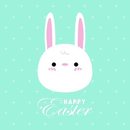 Happy Easter greeting card. Rabbit Bunny Easter banner template isolated on Backgroundのイラスト素材