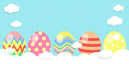 Happy Easter greeting card. Rabbit Bunny Easter banner template isolated on Backgroundのイラスト素材