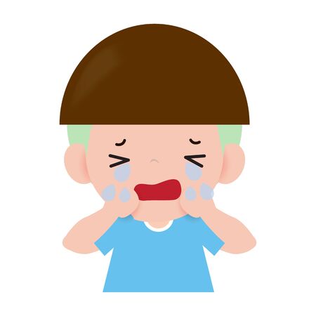 kids Children cry, Child cartoon character Isolated on white background Vector illustration.のイラスト素材