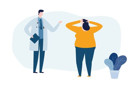 Psychotherapy counseling concept. Psychologist man and young woman patient in therapy session. Treatment of stress, addictions and mental problems. Vector illustration flat styleのイラスト素材