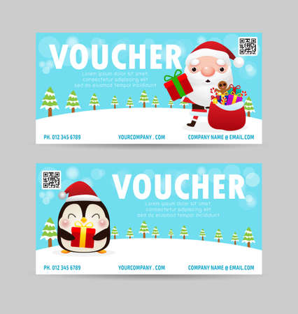 Gift voucher template and modern pattern. Voucher template with premium pattern, gift Voucher template with colorful pattern. Merry Christmas, Happy new year, bright concept. Vector illustrationのイラスト素材