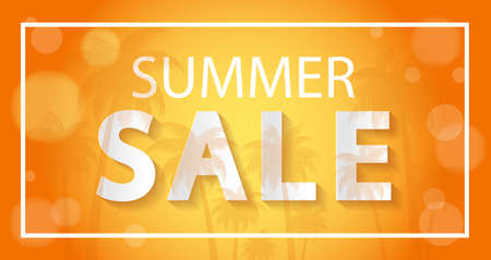 Summer Sale design template website banner, Sale promotional material for social media, poster, email, newsletter, ad, leaflet, placard, brochure, flyer, web sticker vector illustration backgroundのイラスト素材