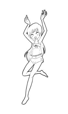 beautiful cute girls hand drawn, Happy young girl teenager cartoon doodle women isolated on white background vector illustrationのイラスト素材