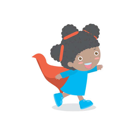 vector llustration of Kids Superheroes wearing comics costumes isolated on white backgroundのイラスト素材
