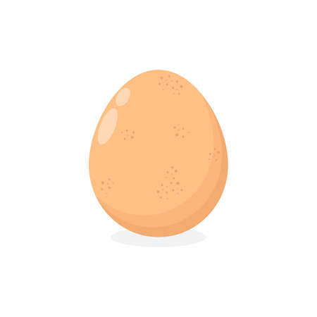 Funny cartoon Cute chicken egg , healthy food concept, icon comic character Vector flat design illustration isolated on white backgroundのイラスト素材