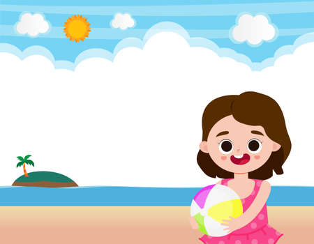 activity, background, banner, beach, boy, cartoon, character, child, children, circle, cute, design, donut, flat, floating, fun, funny, girl, graphic, happy, holiday, illustration, inflatable, isolateのイラスト素材