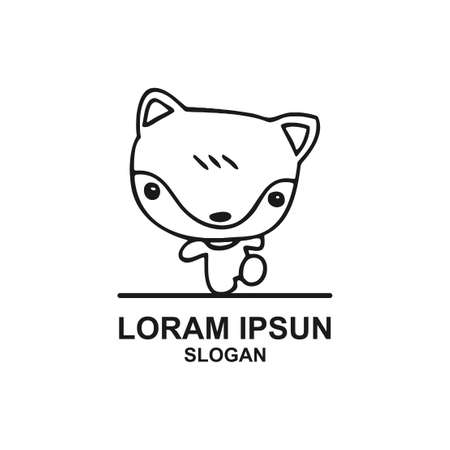 Vector logo on cute funny dog abstract, logo design for dog related business or print t-shirts, animals Funny Pets  Illustration on white backgroundのイラスト素材