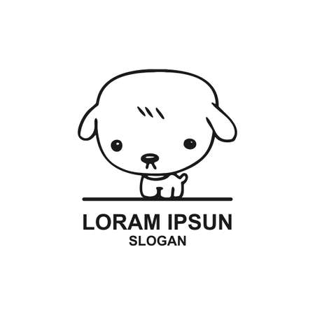 Vector logo on cute funny dog abstract, logo design for dog related business or print t-shirts, animals Funny Pets  Illustration on white backgroundのイラスト素材