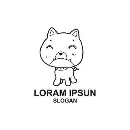 Vector logo on cute funny dog abstract, logo design for dog related business or print t-shirts, animals Funny Pets  Illustration on white backgroundのイラスト素材