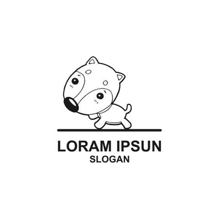Vector logo on cute funny dog abstract, logo design for dog related business or print t-shirts, animals Funny Pets  Illustration on white backgroundのイラスト素材