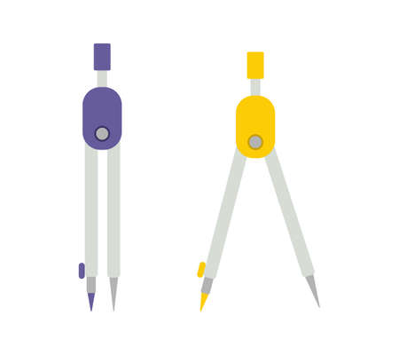 stationary compass for education, school and office con vector illustration isolated on white backgroundのイラスト素材