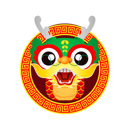 Happy Chinese new year 2024 with little dragon greeting gong xi fa cai, the year of the dragon zodiac, Capricorn calendar, cute Cartoon isolated white background vectorのイラスト素材