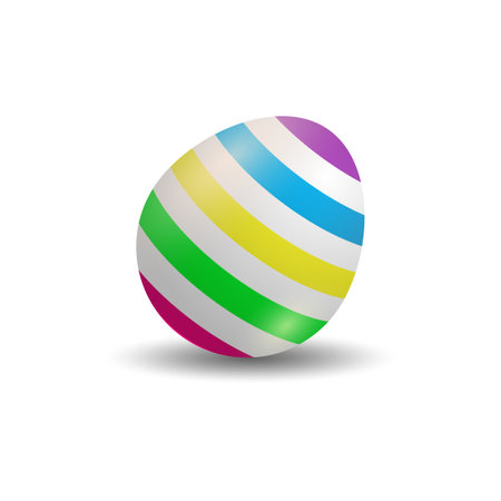 Easter egg colorful, Happy Easter festival, painted egg  isolated on white Background vector illustrationのイラスト素材