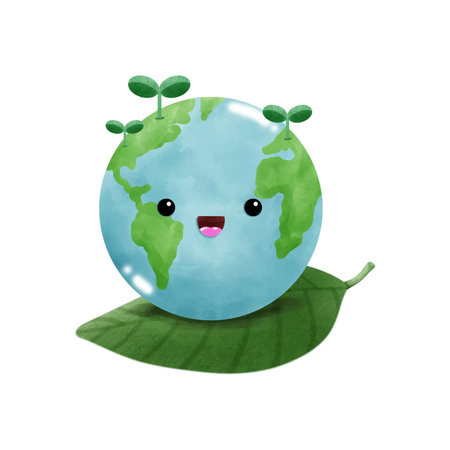 world watercolor emotion element ,world environment day, save the world, earth day, on white background vecter illustrationのイラスト素材