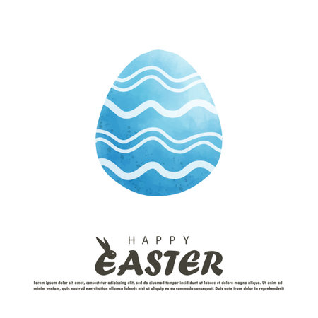 Happy Easter. Watercolor Easter egg with watercolor texture. Vector illustration.のイラスト素材