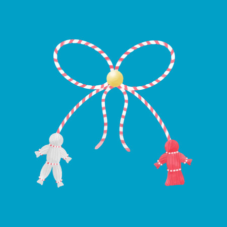 Martisor element watercolor vector illustrationのイラスト素材