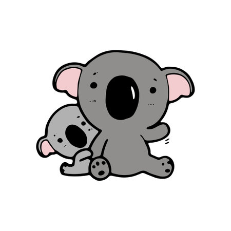 Cute cartoon koala. Vector illustration in doodle style.のイラスト素材