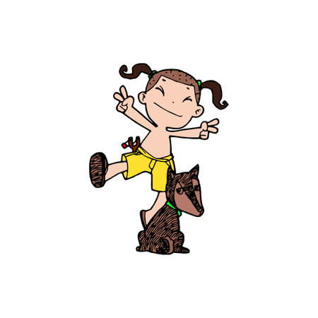 Cute cartoon Thai traditional vector illustration on white backgroundのイラスト素材