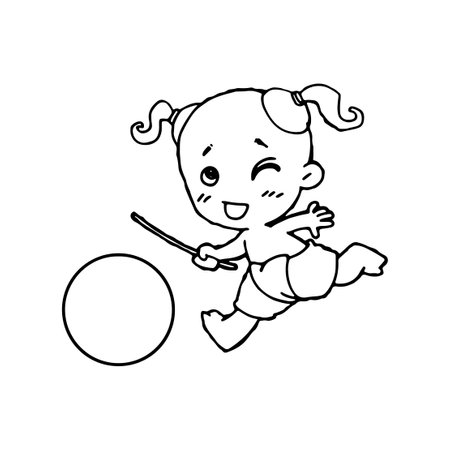 Cute cartoon Thai traditional vector illustration on white backgroundのイラスト素材