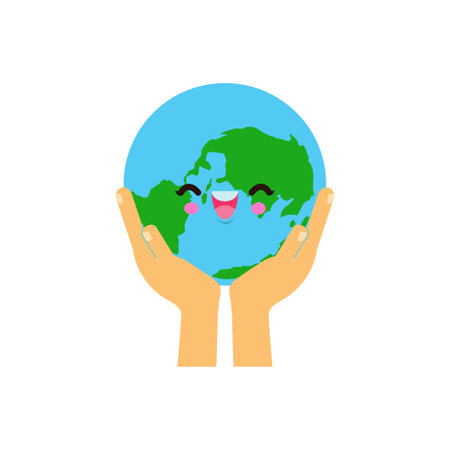 Earth day, save the world, world environment day, on white background vecter illustration flat styleのイラスト素材