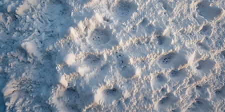 Aerial view of snow texture. Snowdrift. Winter backgroundの素材