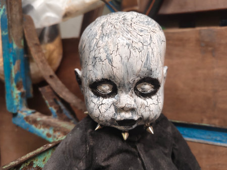 Creepy and scary ghost mask for Halloween. Scary and scary ghost mask.の写真素材