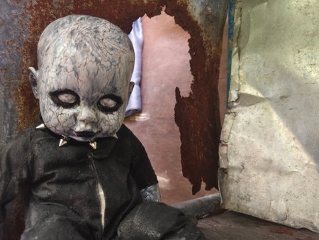 Creepy ghost in the abandoned house. Halloween. Horror.の写真素材