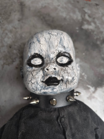 Skull of a dead woman, close up. Halloween concept.の写真素材