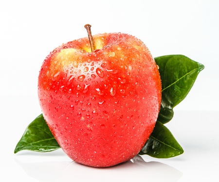 Red apples on a white backgroundの写真素材