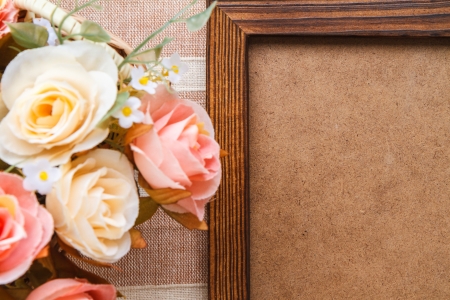 close up decorative rose and space for textの写真素材