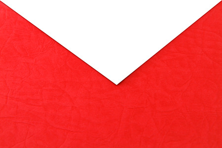 red cardboard and white paper space for textの写真素材