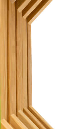 real pine wood texture frame abstract on white backgroundの写真素材