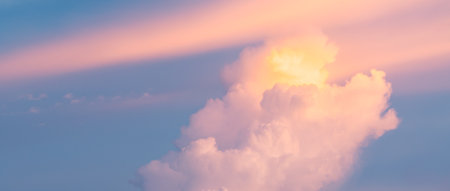 beautiful twilight sunset and cloud with pastel color atmosphere background.concept idea for...