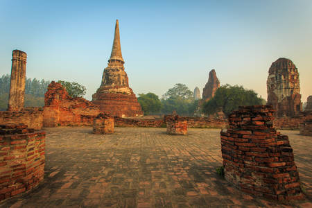 the old pagoda in Thailandの写真素材