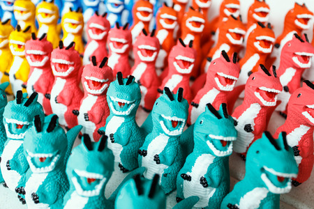 godzilla doll made from baked clay in Thailand, Thai handmadeの写真素材