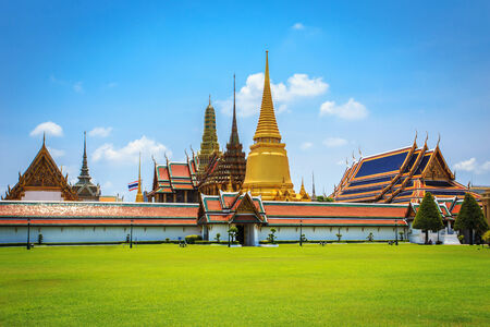 Wat Phra Kaew, Temple of the Emerald Buddha, Bangkok, Thailand.の写真素材