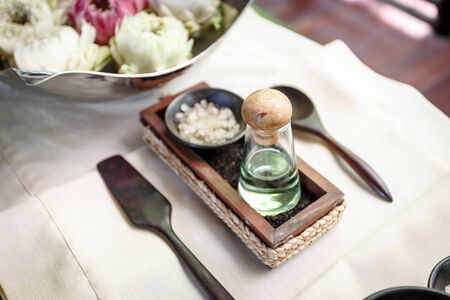 tools and accessories for spa treatmentsの写真素材