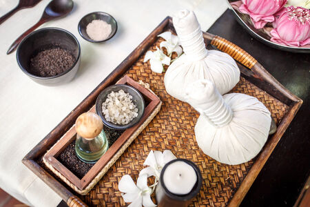 tools and accessories for spa treatmentsの写真素材
