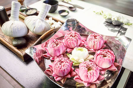 tools and accessories for spa treatmentsの写真素材