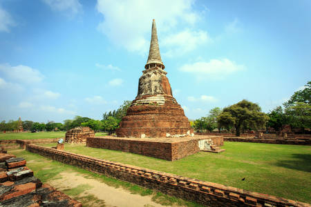 Wat Mahathat in the Ayutthaya Historical Park, Ayutthaya, Thailand.の写真素材