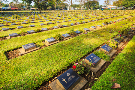 Kanchanaburi War Cemetery, in Thailandのeditorial素材