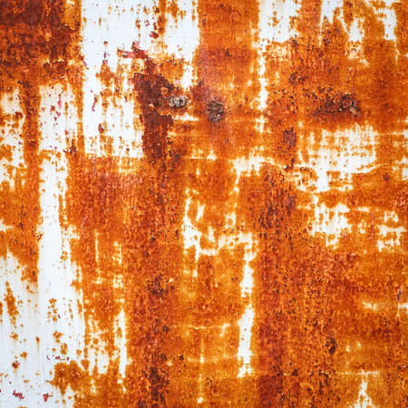 Rusty on white metal