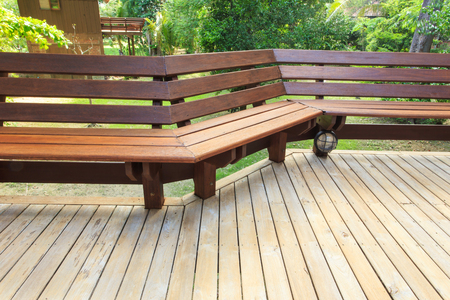 Wooden benchの写真素材